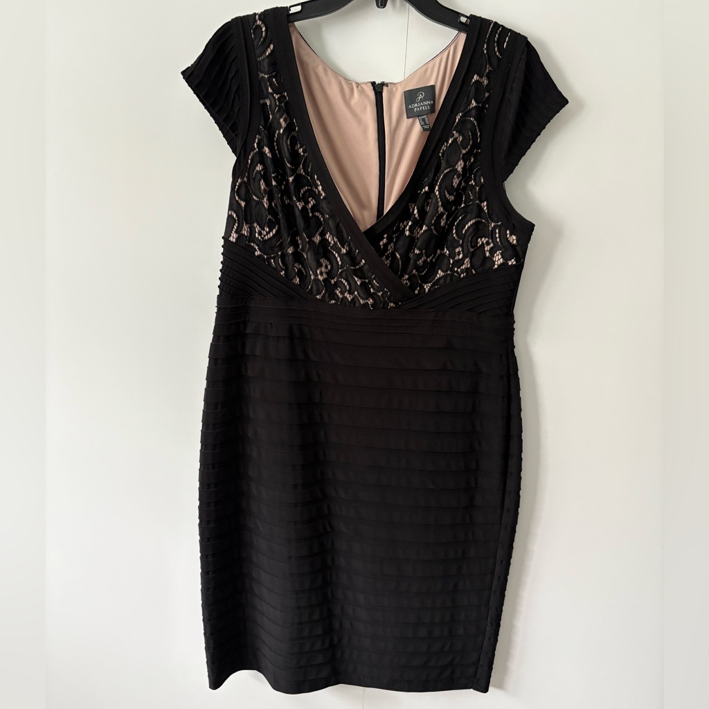Adrianna Papel Black Cocktail Dress Size 16